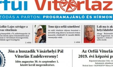 Megjelent az Orfűi Vitorlázás!